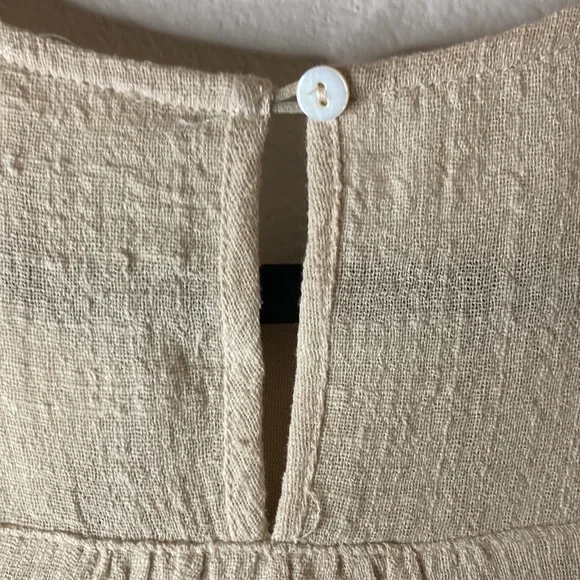 Beige Cream Linen Lace Top - Picture 6 of 10